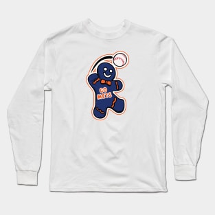 New York Mets Gingerbread Man Long Sleeve T-Shirt